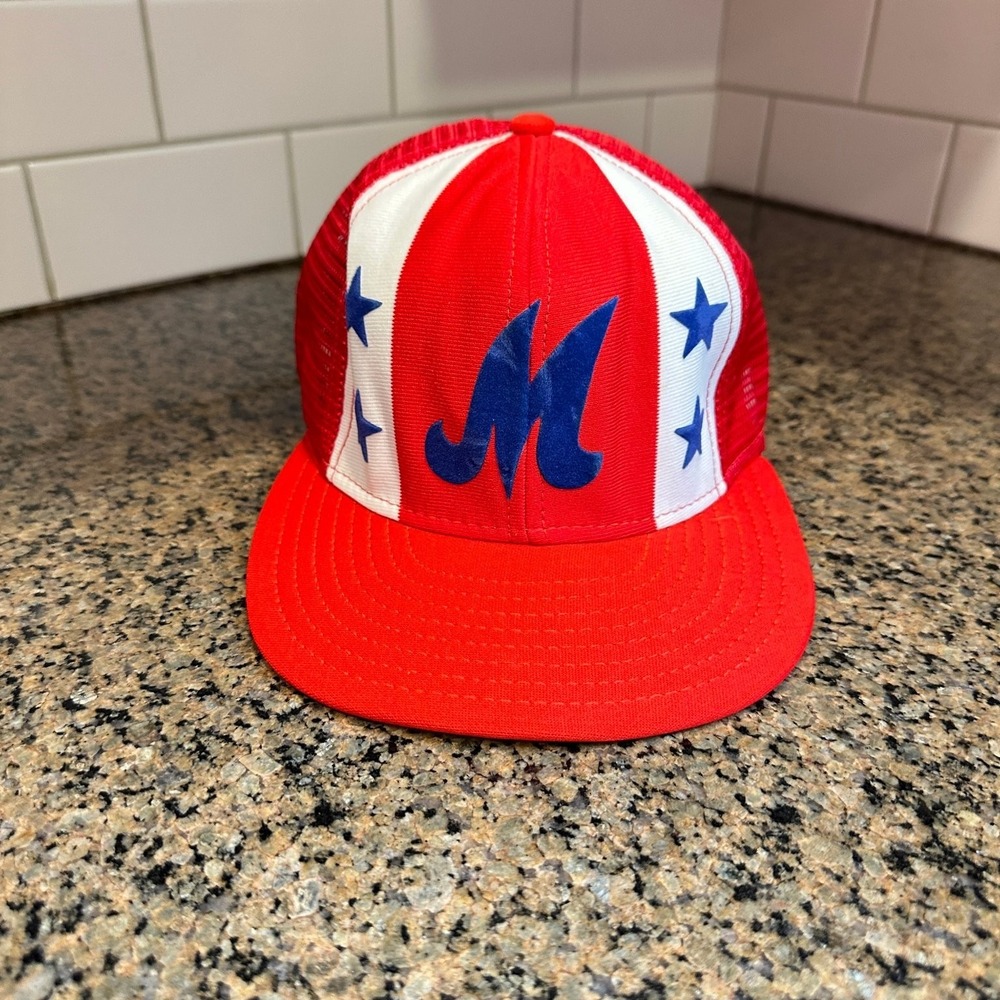 Vintage Elks Club Blue Red White Mesh Snapback Trucker Hat Vintage AJD Baseball